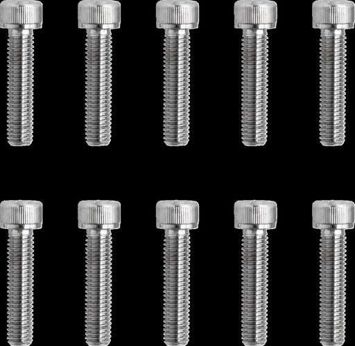 Drag Specialties Replacement Socket-Head Bolts Chrome Polished Silver Fine Thread Knurled 10 Pack