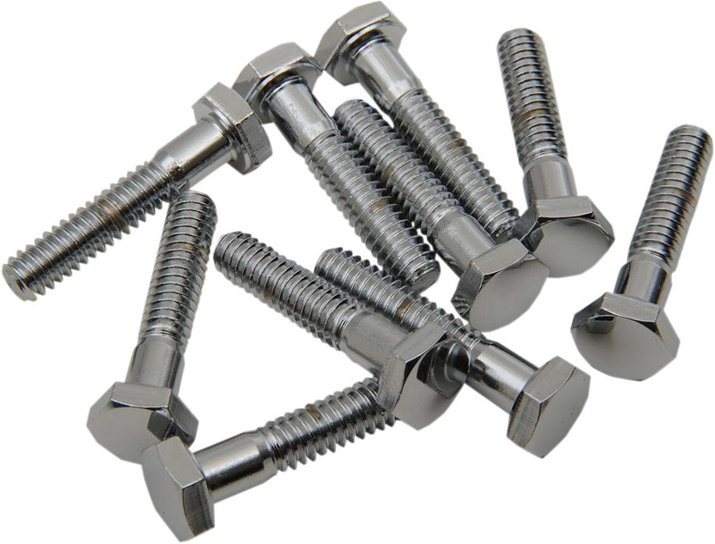 Drag Specialties Replacement Hex-Head Bolts Silver 10 Pack - MPB116