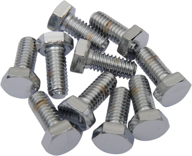 Drag Specialties Replacement Hex-Head Bolts Silver 10 Pack