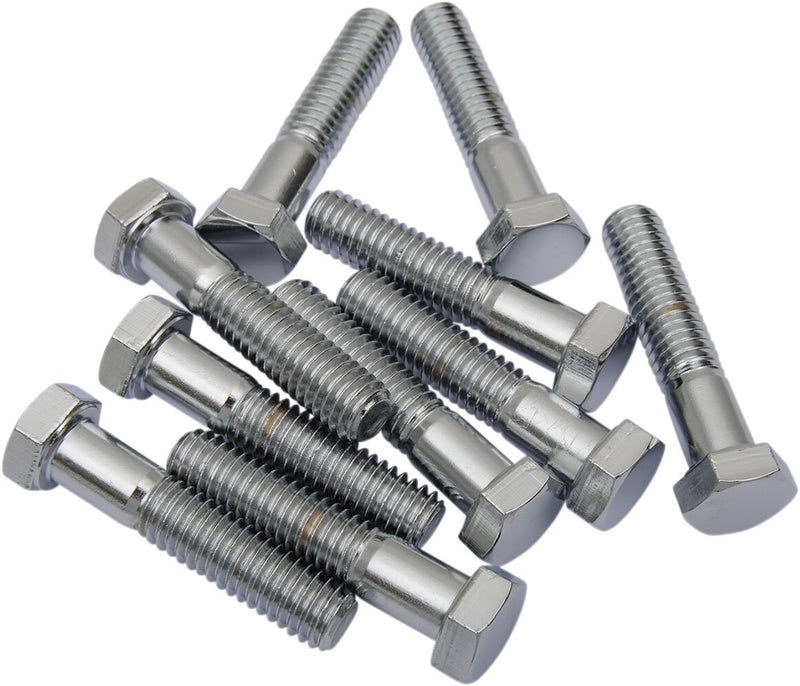 Drag Specialties Replacement Hex-Head Bolts Silver 10 Pack