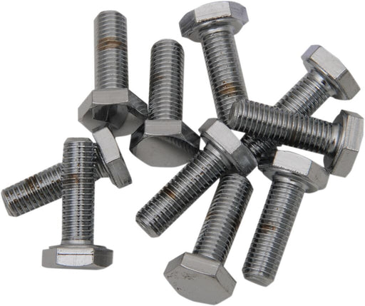 Drag Specialties Replacement Fine Thread Hex Head Bolts Chrome Polished Silver 10 Pack
