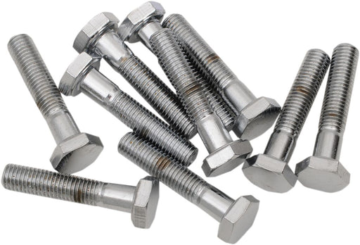 Drag Specialties Replacement Fine Thread Hex Head Bolts Chrome Polished Silver 10 Pack