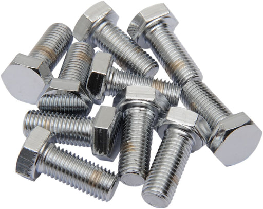 Drag Specialties Replacement Fine Thread Hex Head Bolts Chrome Polished Silver 10 Pack