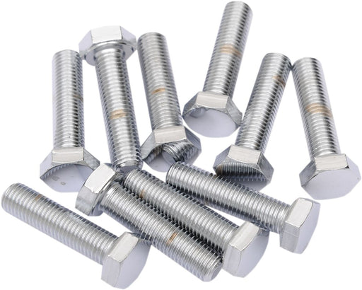 Drag Specialties Replacement Fine Thread Hex Head Bolts Chrome Polished Silver 10 Pack