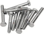 Drag Specialties Replacement Fine Thread Hex Head Bolts Chrome Polished Silver 10 Pack