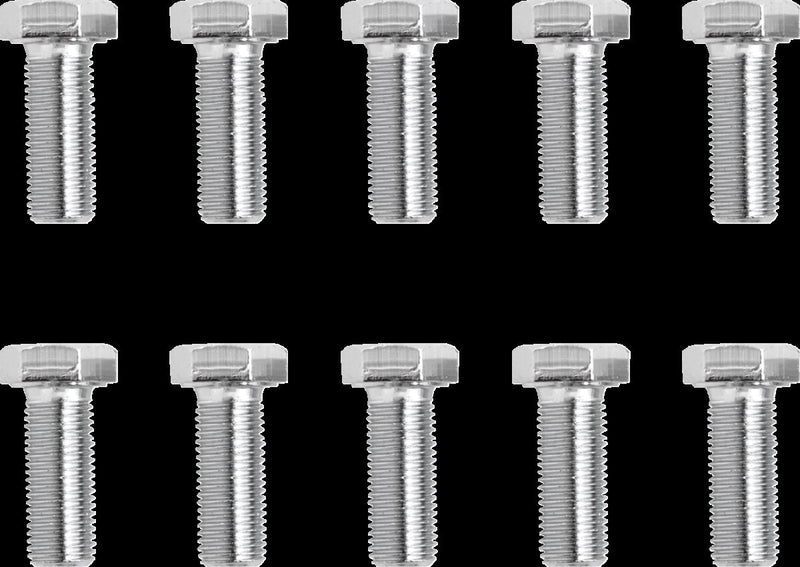 Drag Specialties Replacement Fine Thread Hex Head Bolts Chrome Polished Silver 10 Pack