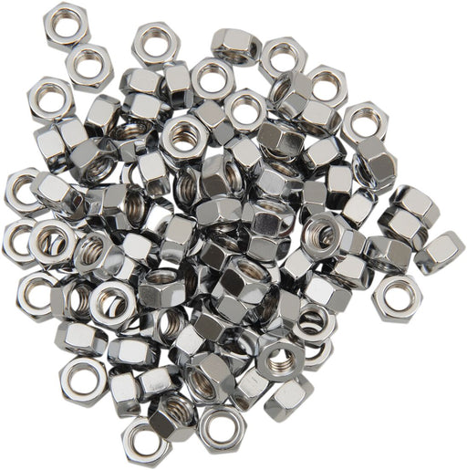 Drag Specialties Hex Nuts Silver 100 Pack