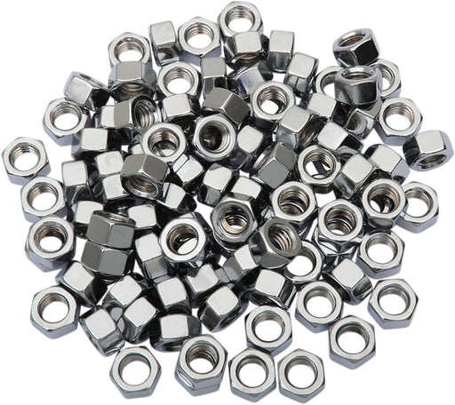 Drag Specialties Hex Nuts Silver 100 Pack