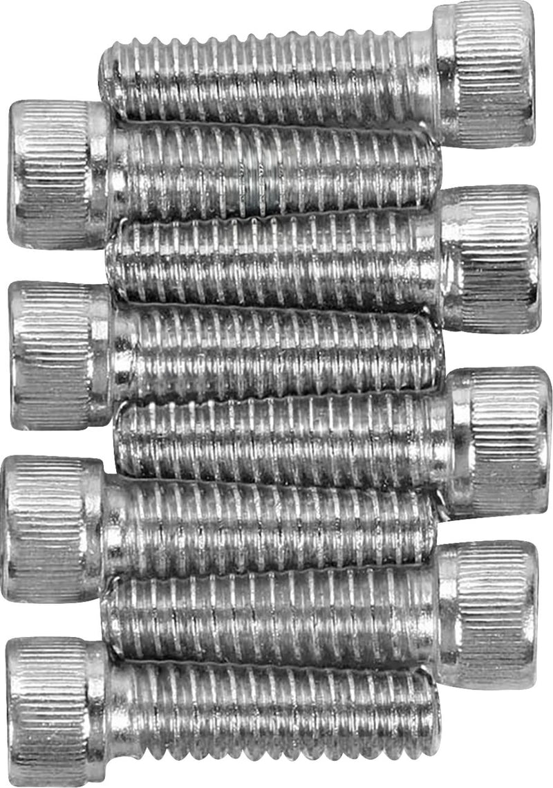 Drag Specialties Lifter Base Bolt Set Chrome Silver Knurled Socket-Head
