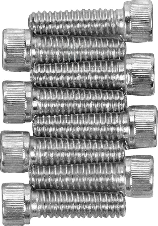 Drag Specialties Lifter Base Bolt Set Chrome Silver Knurled Socket-Head