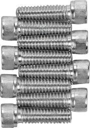 Drag Specialties Lifter Base Bolt Set Chrome Silver Knurled Socket-Head - MK230