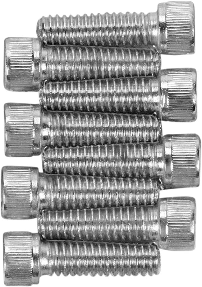 Drag Specialties Lifter Base Bolt Set Chrome Silver Knurled Socket-Head