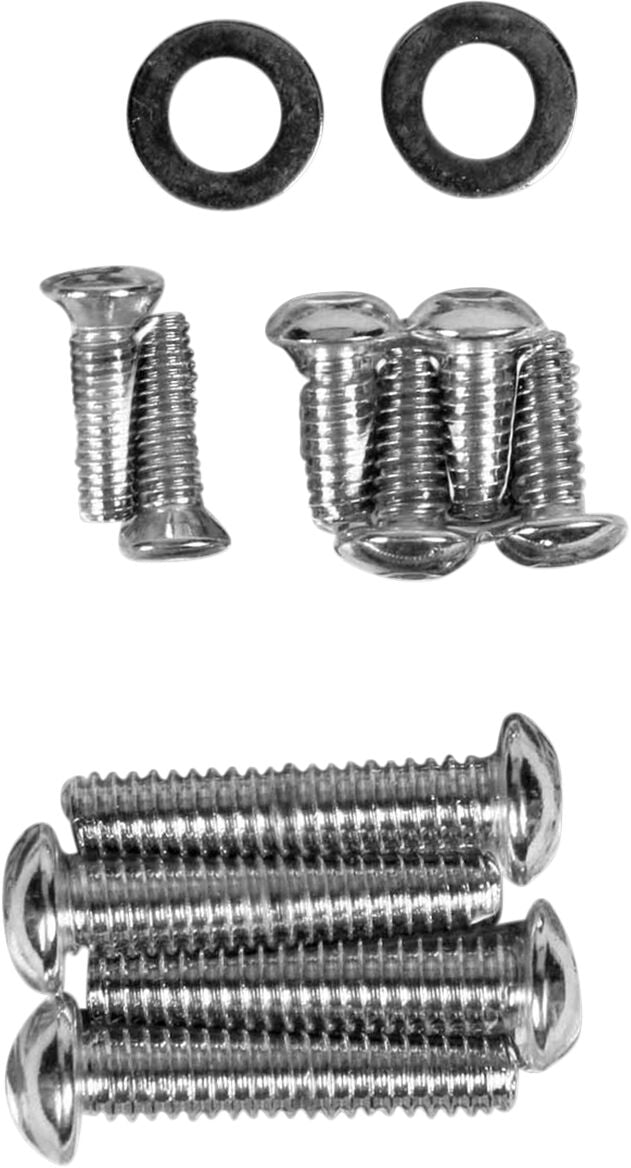 Drag Specialties Handlebar Lever and Master Cylinder Cover Bolt Set Chrome Silver Knurled Socket-Head Handlebar Lever Mount