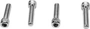 Drag Specialties Handlebar Clamp Bolt Set Chrome Silver Knurled Socket-Head