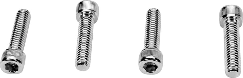 Drag Specialties Handlebar Clamp Bolt Set Chrome Silver Knurled Socket-Head