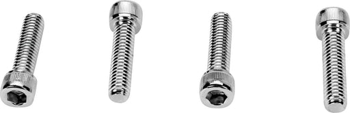 Drag Specialties Handlebar Clamp Bolt Set Chrome Silver Knurled Socket-Head