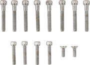 Drag Specialties Handlebar Lever and Master Cylinder Cover Bolt Set Chrome Silver Knurled Socket-Head Handlebar Lever Mount