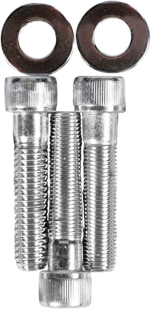 Drag Specialties Triple Tree Pinch Bolts Chrome Silver Knurled Socket-Head Set
