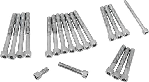 Drag Specialties Cam/Primary Cover Bolt Set Chrome Silver Knurled Socket-Head Cam Cover