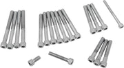 Drag Specialties Cam/Primary Cover Bolt Set Chrome Silver Knurled Socket-Head Cam Cover - MK162