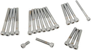 Drag Specialties Cam/Primary Cover Bolt Set Chrome Silver Knurled Socket-Head Cam Cover