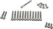 Drag Specialties Cam/Primary/Inspection/Derby Cover Bolt Set Chrome Silver Knurled Socket-Head Cam Cover