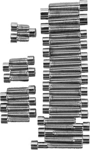 Drag Specialties Cam/Primary/Transmission Cover Bolt Set Chrome Silver Smooth Socket-Head Cam Cover Derby Cover - MK142S