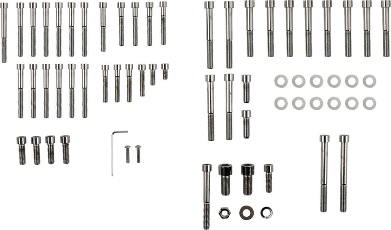Drag Specialties Motor Bolt Set Chrome Silver Smooth Socket-Head
