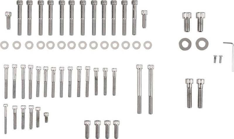 Drag Specialties Motor Bolt Set Chrome Silver Knurled Socket-Head - MK118