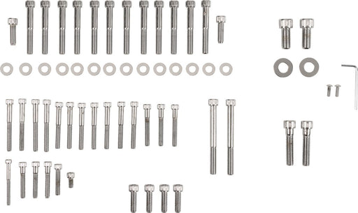 Drag Specialties Motor Bolt Set Chrome Silver Knurled Socket-Head