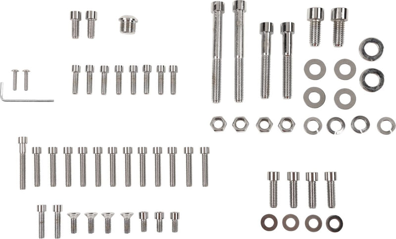 Drag Specialties Motor Bolt Set Chrome Silver Smooth Socket-Head