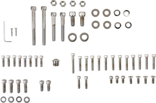 Drag Specialties Motor Bolt Set Chrome Silver Knurled Socket-Head