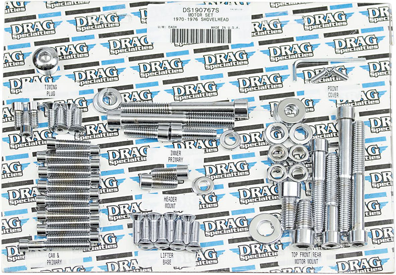 Drag Specialties Smooth Motor Bolt Set for 1971-1976 Harley-Davidson FXR and 1970-1976 Harley-Davidson Touring Motorcycles - MK110S