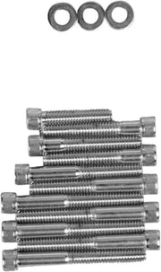Drag Specialties Cam Cover Bolt Kit Chrome Silver Knurled Socket-Head Steel - MK249