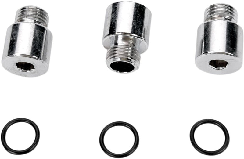Drag Specialties Oil Pump Socket-Head Plug Set Chrome Silver Smooth