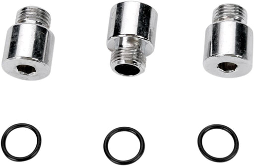 Drag Specialties Oil Pump Socket-Head Plug Set Chrome Silver Smooth