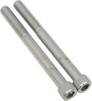 Drag Specialties Generator Mount Bolt Set Chrome Silver Knurled Socket-Head