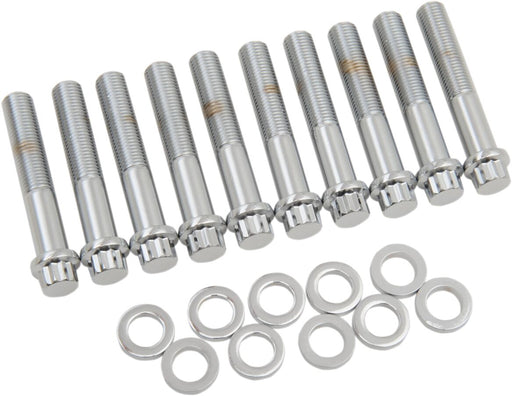 Gardner-Westcott Head Bolt Set Chrome Silver 12-Point Flange Knurled - A-74-10