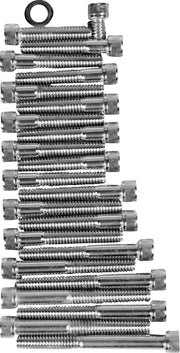 Drag Specialties Cam/Primary/Sprocket Cover Bolt Set Chrome Silver Knurled Socket-Head Cam Cover Primary Cover