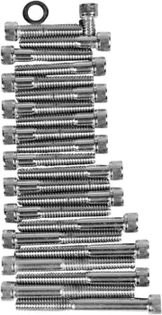 Drag Specialties Cam/Primary/Sprocket Cover Bolt Set Chrome Silver Knurled Socket-Head Cam Cover Primary Cover