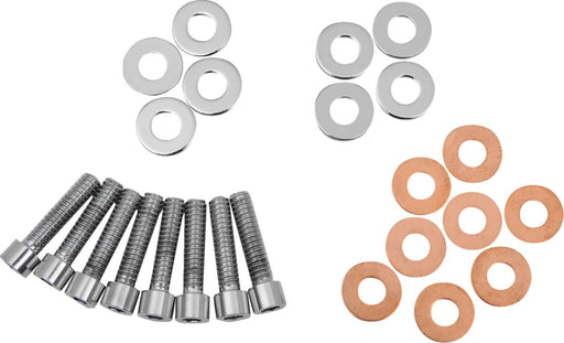 Drag Specialties Rocker Box Mount Bolt Set Chrome Silver Smooth Socket-Head