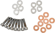 Drag Specialties Rocker Box Mount Bolt Set Chrome Silver Smooth Socket-Head