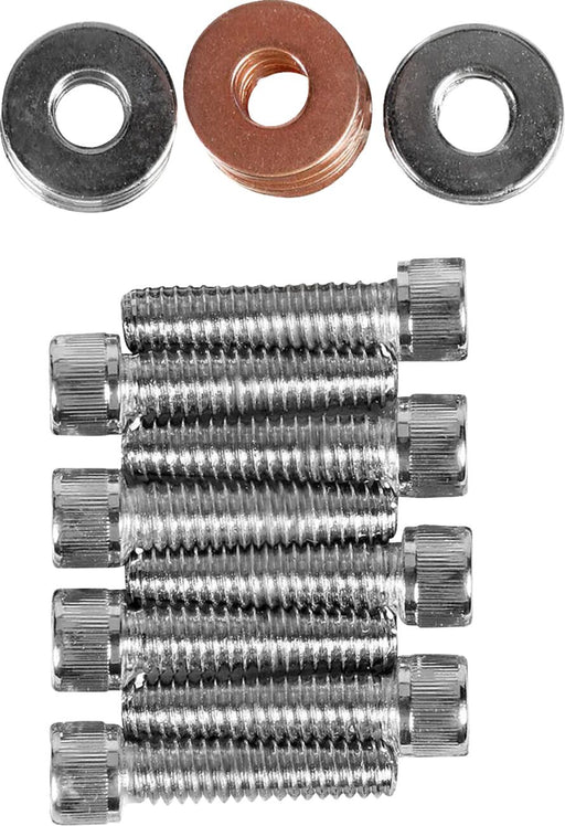 Drag Specialties Rocker Box Mount Bolt Set Chrome Silver Knurled Socket-Head