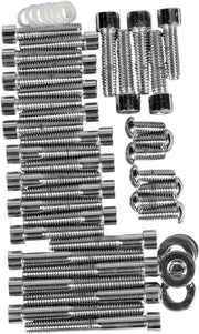Drag Specialties Cam/Primary/Transmission Cover Bolt Set Chrome Silver Smooth Socket-Head Cam Cover Derby Cover