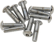 Drag Specialties Replacement Button Head Bolts Chrome Polished Silver 10 Pack - MPB262