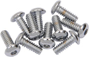 Drag Specialties Replacement Button Head Bolts Chrome Polished Silver 10 Pack