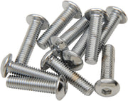 Drag Specialties Replacement Button Head Bolts Chrome Polished Silver 10 Pack