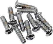 Drag Specialties Replacement Button Head Bolts Chrome Polished Silver 10 Pack - MPB414