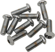 Drag Specialties Replacement Button Head Bolts Chrome Polished Silver 10 Pack - MPB421