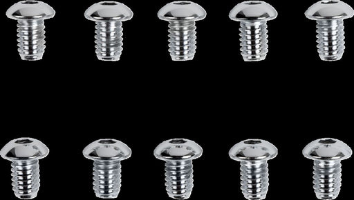 Drag Specialties Replacement Button Head Bolts Chrome Polished Silver 10 Pack
